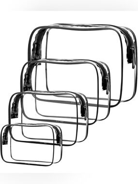 TSA Approved Clear Travel Bags 4 Pack Toiletry Makeup Cosmetic Organizer